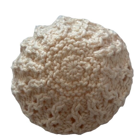 Banana Republic Beret Hat Womens One Size 100% Wool Cream Knit Classic Chic - Picture 6 of 6